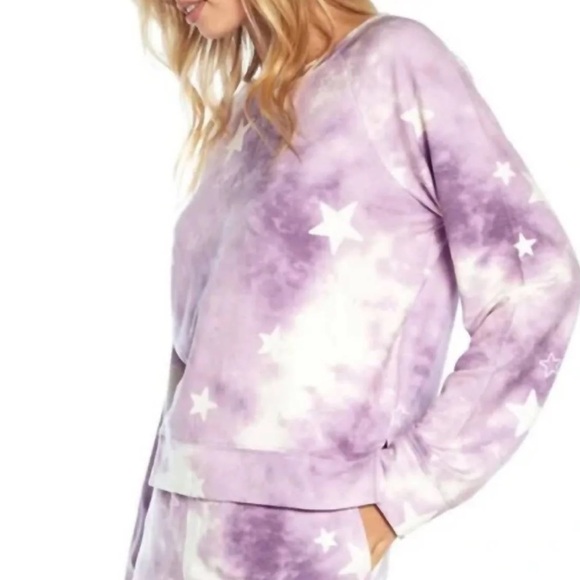 Wildfox Tops - Wildfox Tie Dye Stars Pullover Sweatshirt Purple Size XXL NEW